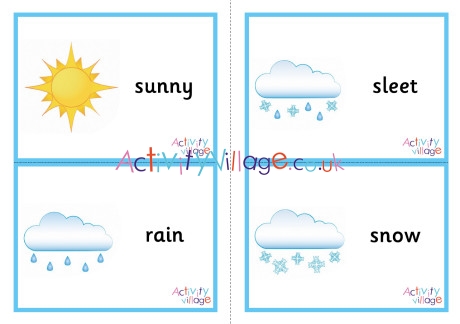 Weather Flash Cards - Large
