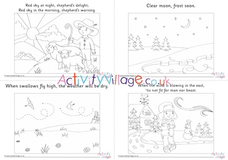 Weather myths colouring pages