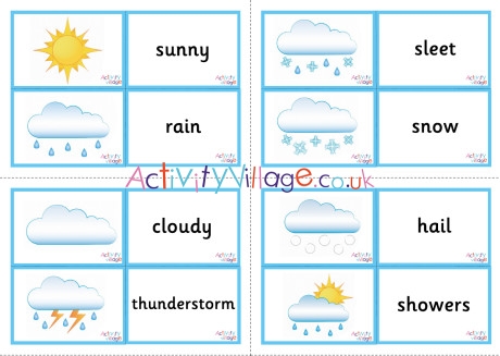 Weather Vocabulary Matching Cards
