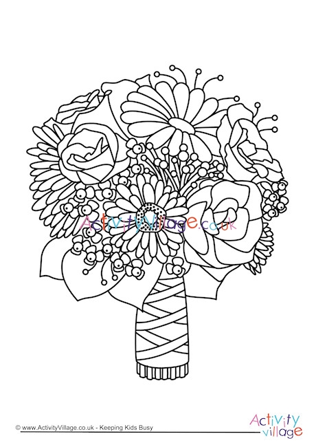 Download Wedding Bouquet Colouring Page