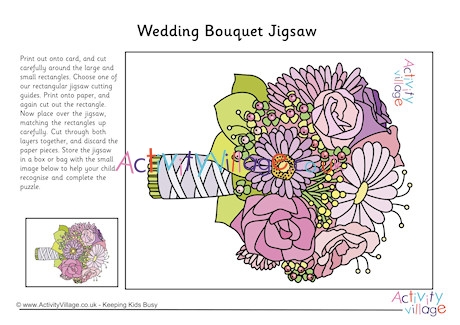 Wedding bouquet printable jigsaw