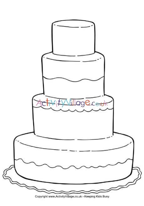 Wedding cake colouring page