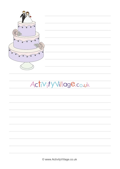 Wedding Cake Writing Paper
