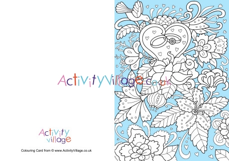 Wedding colour pop colouring card 1