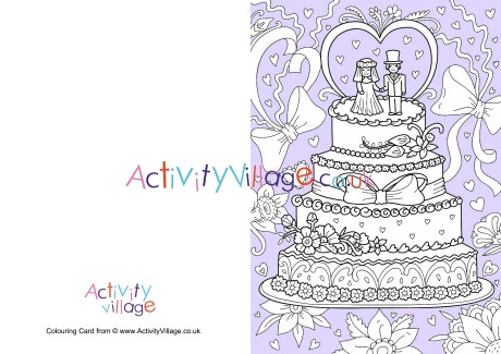 Wedding colour pop colouring card 2