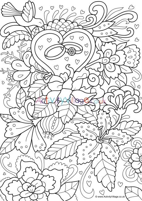 Wedding colouring page