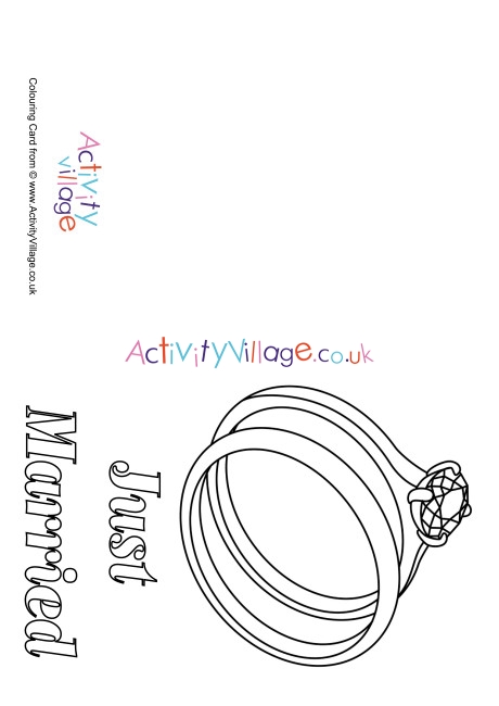 Wedding rings colouring card