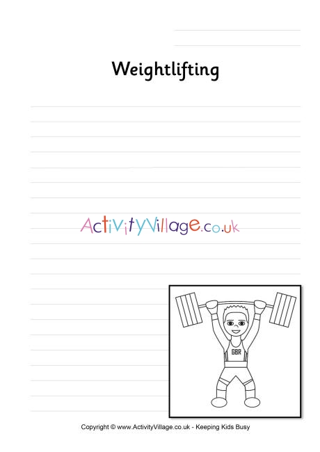 Weightlifting writing page