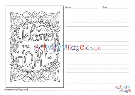 Welcome To Our Home Story Paper
