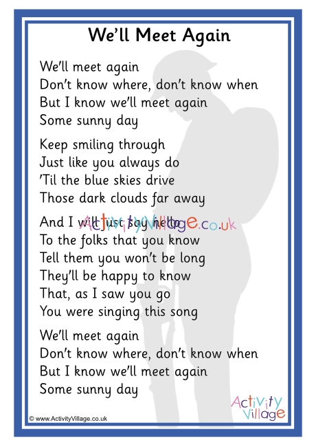 We Ll Meet Again Lyrics Printable