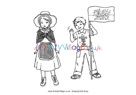 Welsh children colouring page