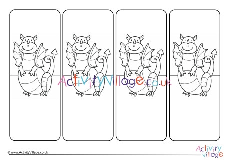 Welsh Dragon Colouring Bookmarks