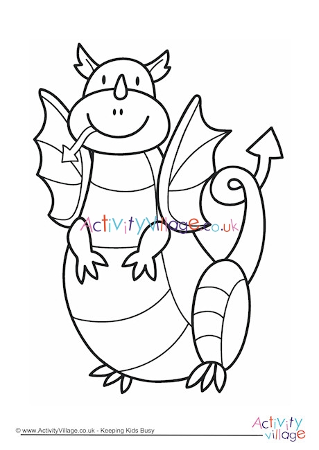 Welsh Dragon Colouring Page 2