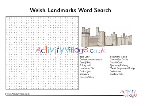 Welsh Landmarks Word Search