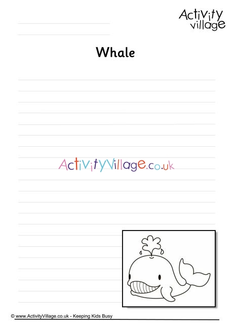 Whale writing page