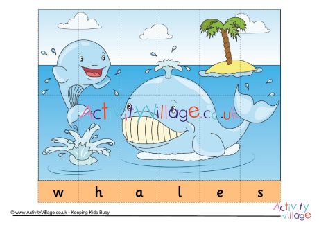 Whales spelling jigsaw