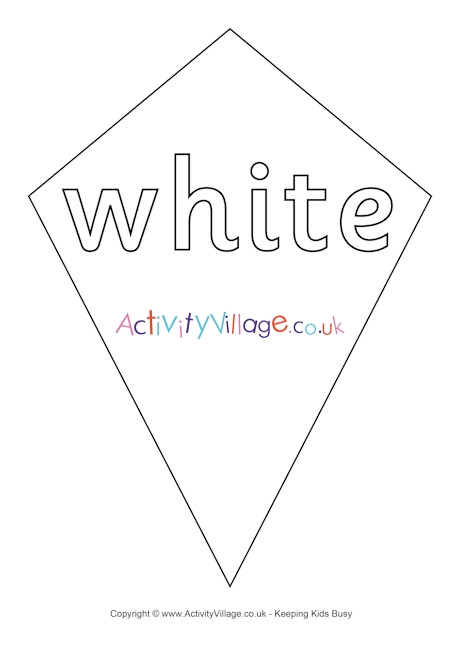 White kite colouring page