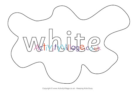 White colouring page splats