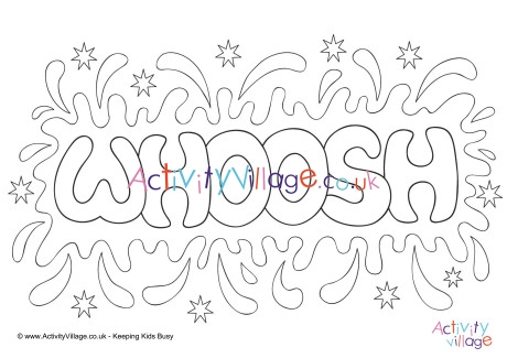 Whoosh colouring page