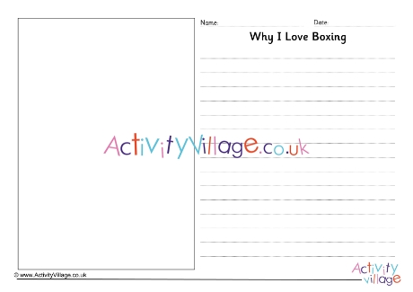 Why I Love Boxing Writing Prompt