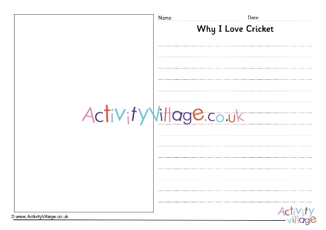 Why I Love Cricket Writing Prompt