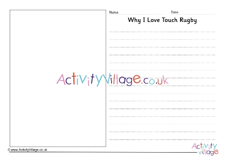 Why I Love Touch Rugby Writing Prompt