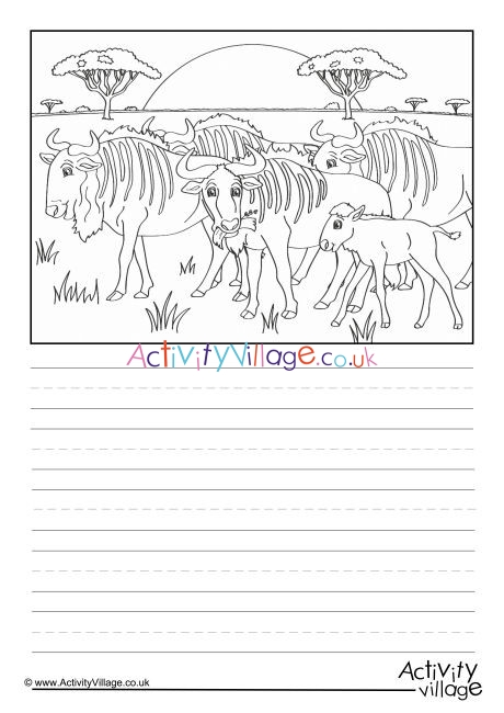 Wildebeest Scene Story Paper