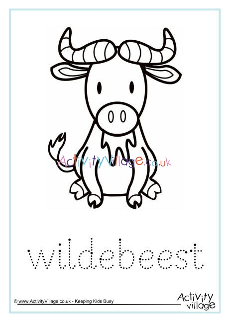 Wildebeest Word Tracing