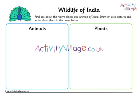 Wildlife Of India Worksheet