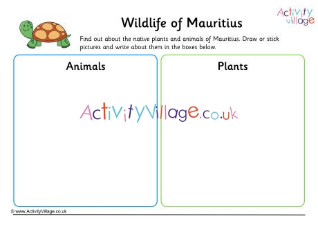 Wildlife Of Mauritius Worksheet