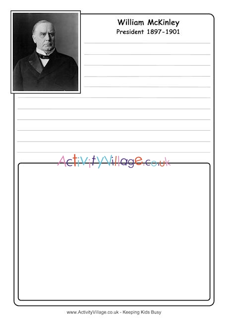 William McKinley notebooking page