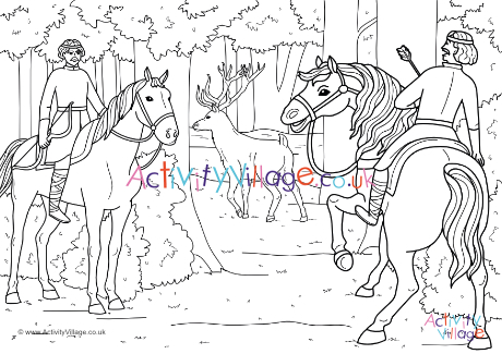 William II Death in the New Forest colouring page