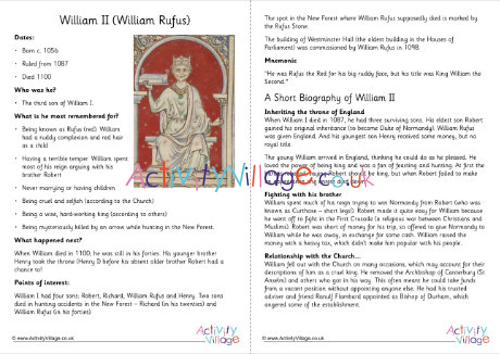 William II fact sheet