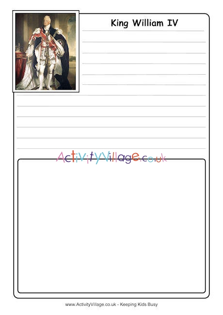 William IV Notebooking Page