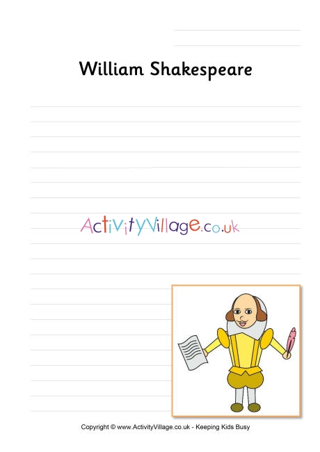 William Shakespeare writing page