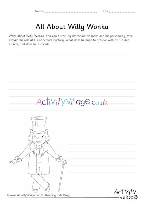 Willy Wonka worksheet