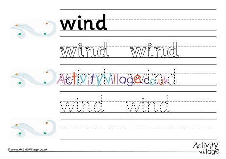 Wind Handwriting Worksheet