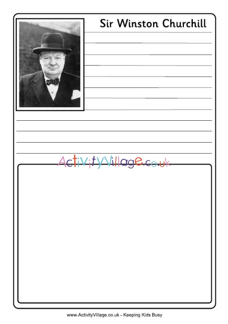 Winston Churchill notebooking page