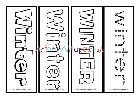 Winter colouring bookmarks