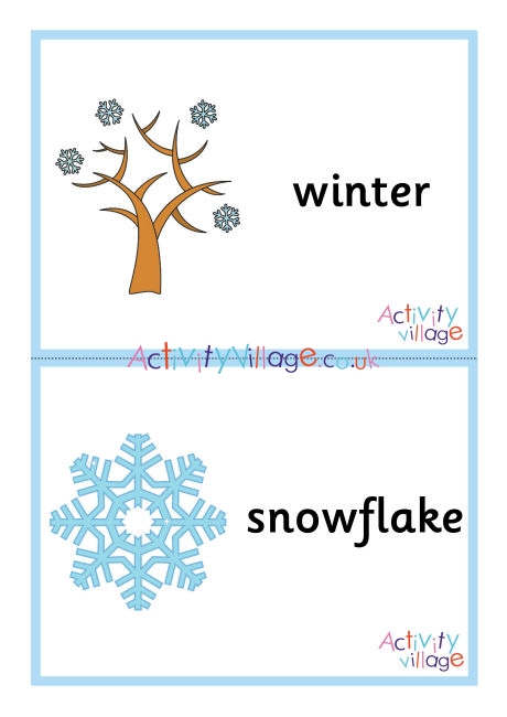 Winter flash cards - large