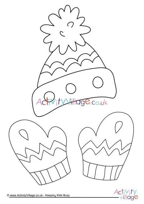 Winter gear colouring page