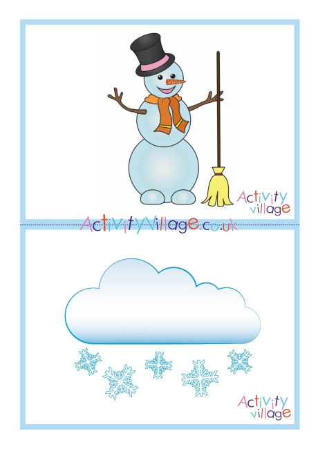 Winter picture flash cards