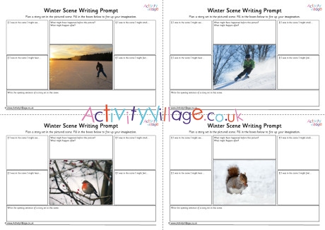 Winter Scene Writing Prompt Worksheets