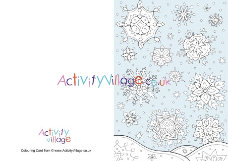 Winter snowflakes colour pop colouring card