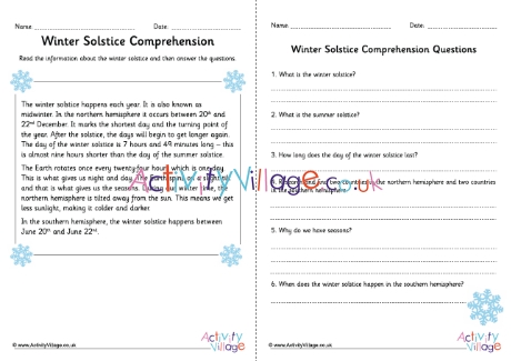 Winter Solstice Comprehension