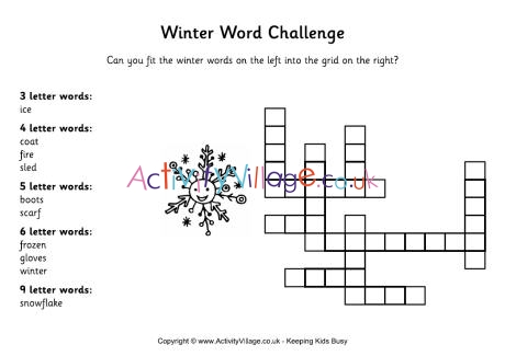 Winter word challenge
