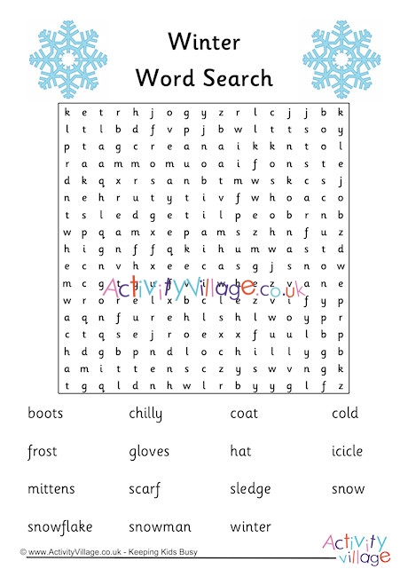 Winter Word Search