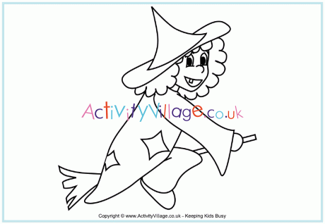 Witch colouring page 2