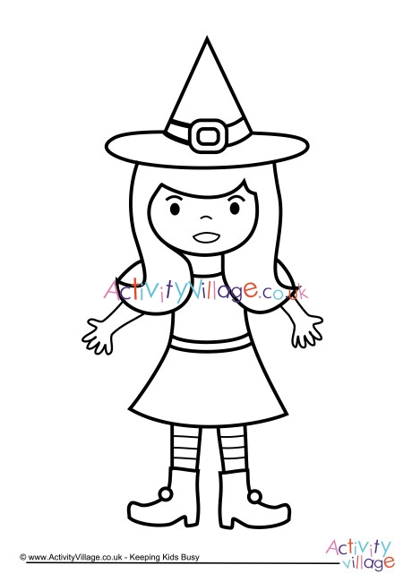 Witch colouring page 3