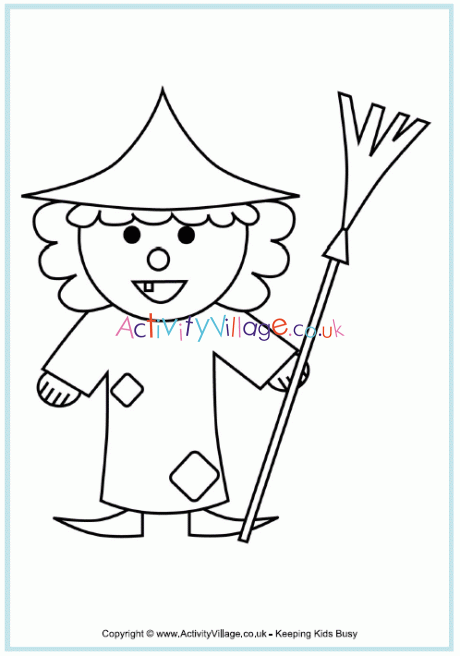 Witch colouring page